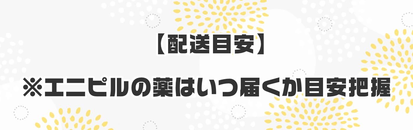 【配送目安】※エニピルの薬はいつ届くか目安把握